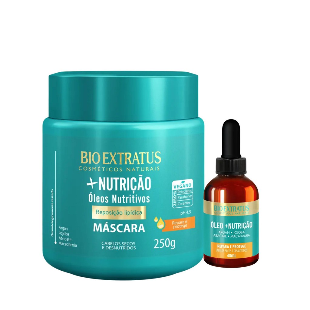 Kit +Nutrição Bio Extratus Máscara 250g e Óleo 40ml Repara e Protege