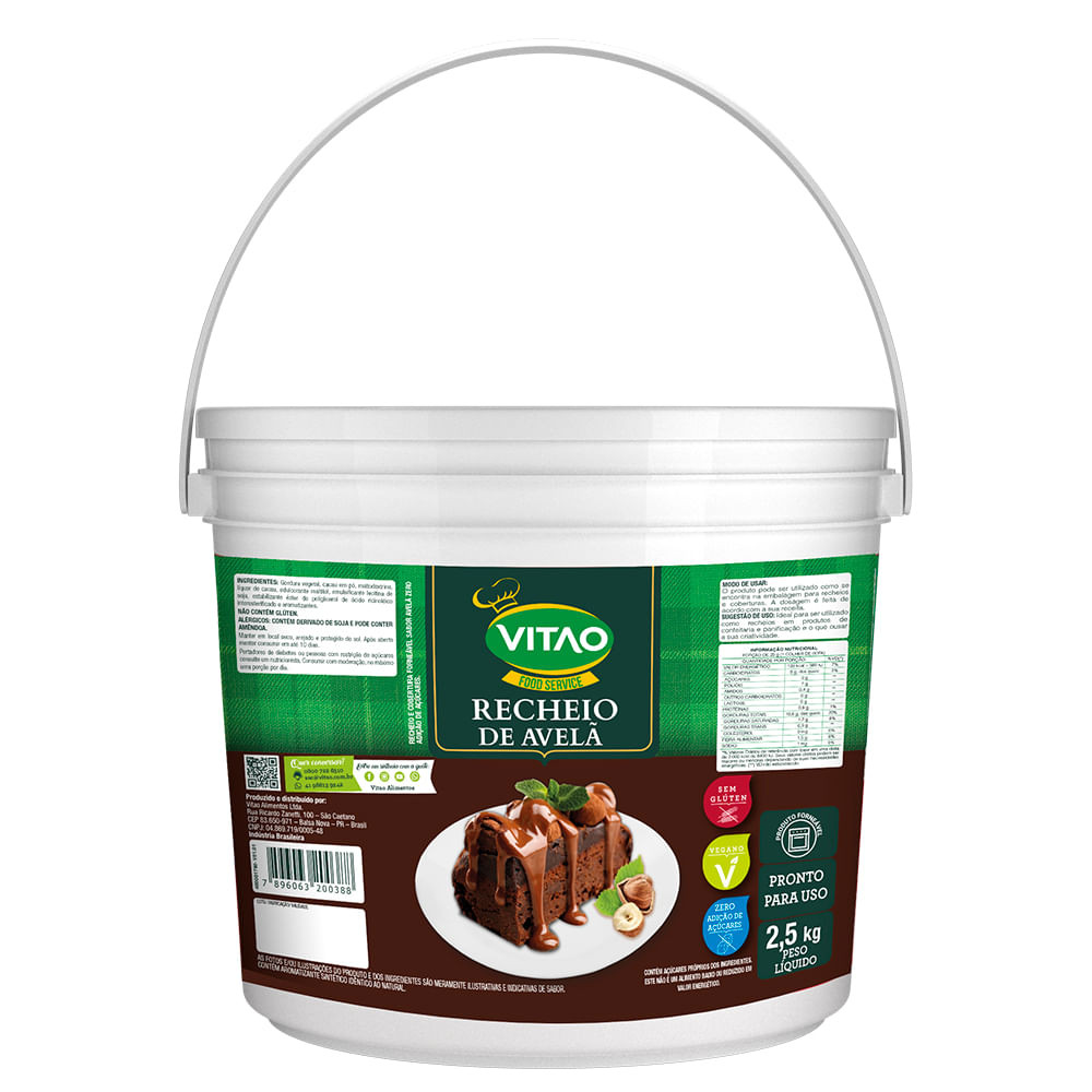 Recheio De Avelã Vegano Vitaopro 2,5Kg - Food & Beverages