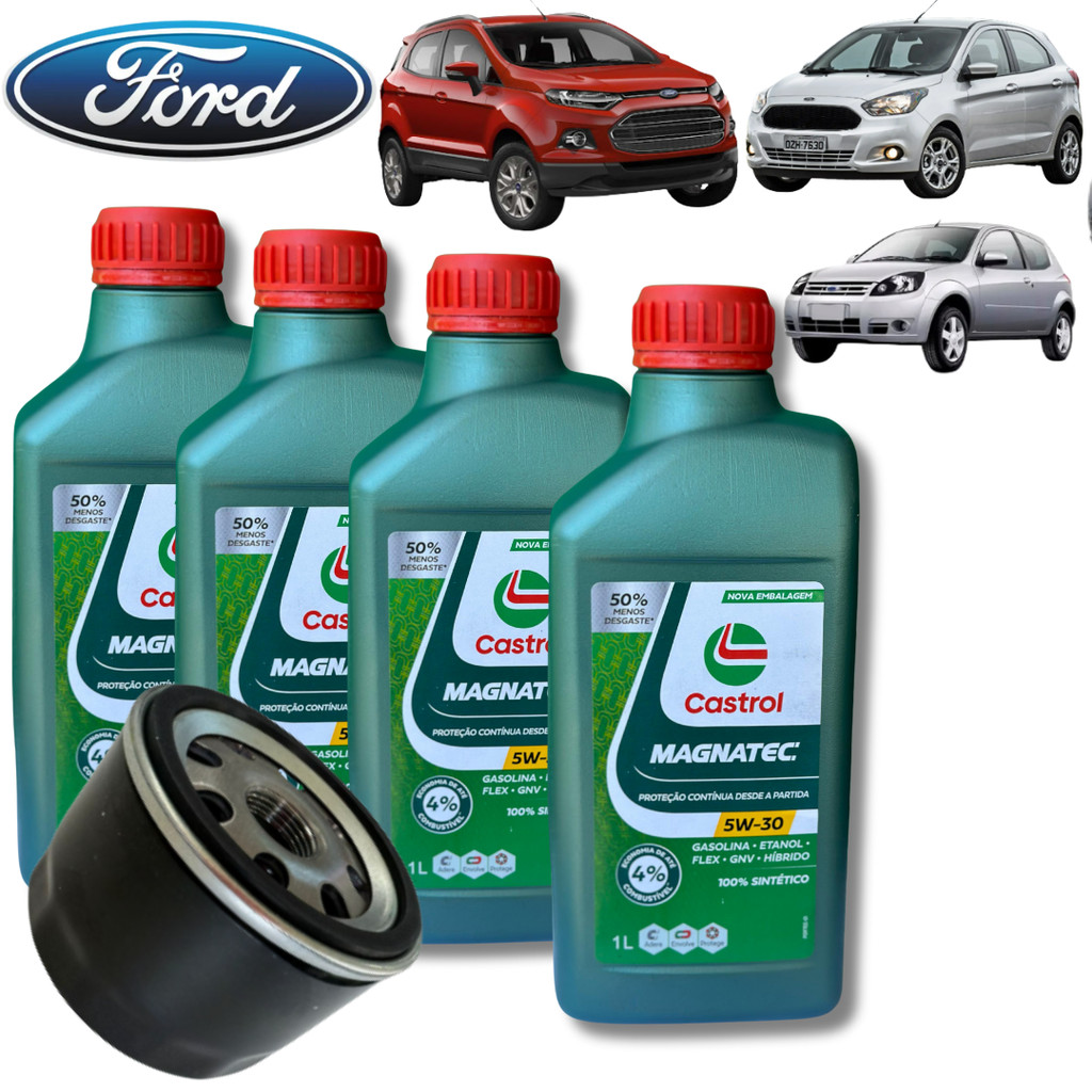 KIT TROCA DE ÓLEO CASTROL 5W30 + FILTRO DE ÓLEO (LINHA FORD )