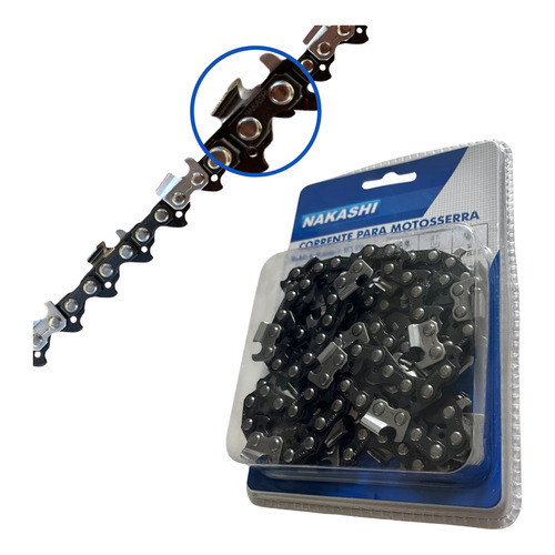 Corrente Nakashi 42 Dentes 1.5mm 3/8'' Para Husqvarna 61/268/272/288/372/472 Ncs 650