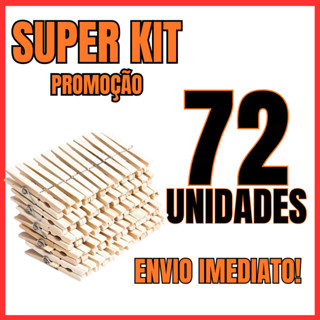 Kit 72 Prendedores de Roupa Grampos para Roupas e Artesanato Pregadores de Roupa em Oferta na Shopee