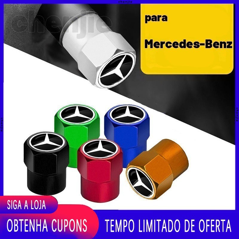 Para Mercedes-Benz Com Logotipo Do Carro 4 Pçs/set Tampa Da Válvula Pneu Roda/Tampas De Ar Acessórios