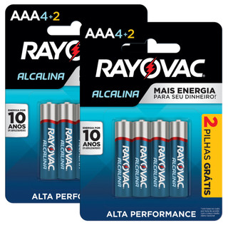 Pilha Alcalina AAA Rayovac Bateria 3A Palito kit 12 unidades