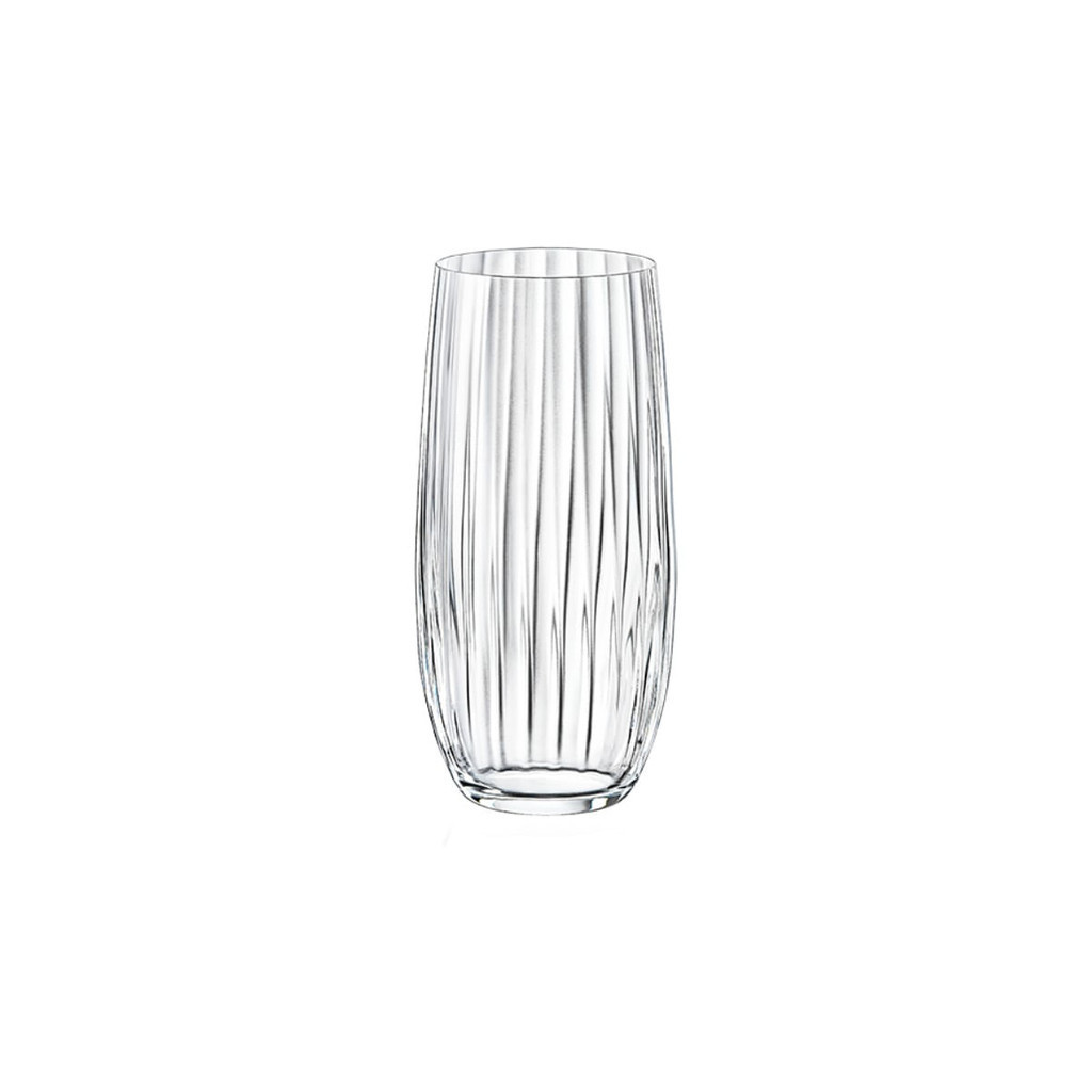 Copo Para Água 350 ml Cristal Transparente Textura Linear Linha Dream Haus Concept - Home & Living
