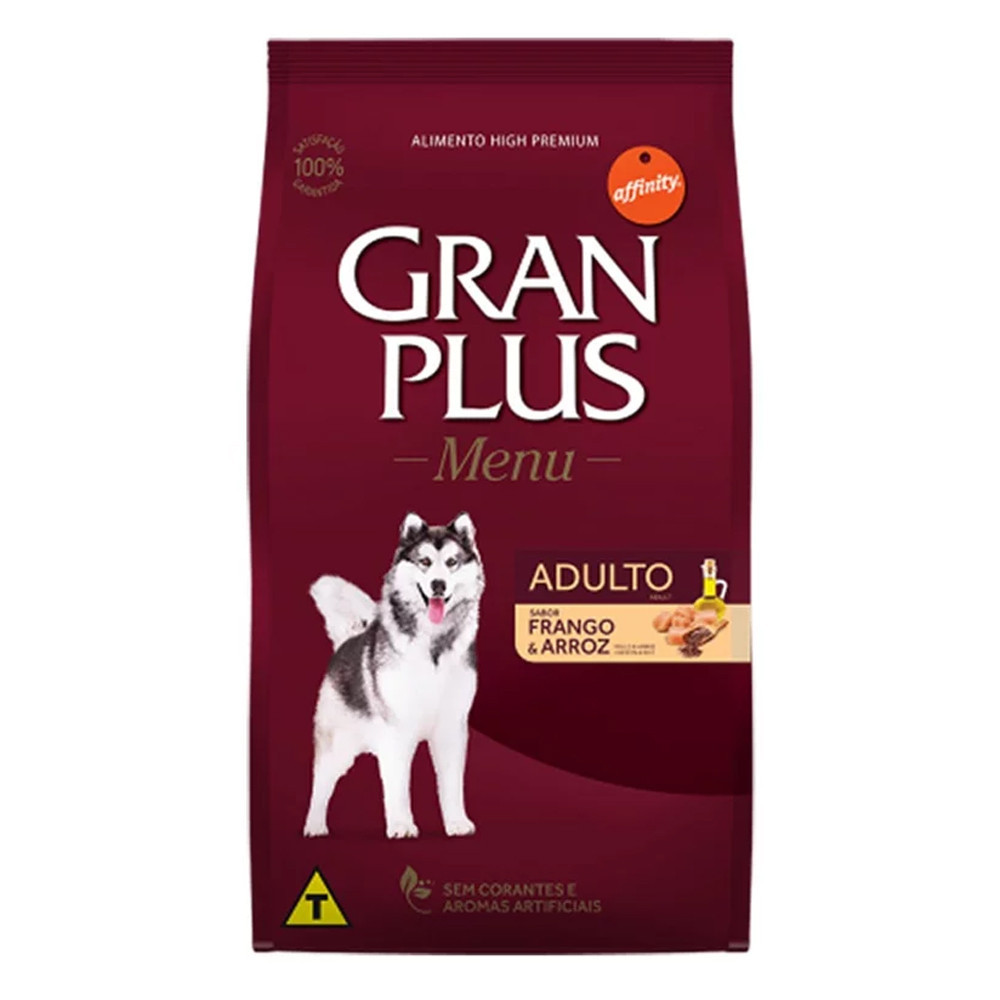 Ração Gran Plus Menu Cães Adultos Frango e Arroz 15kg - Pets