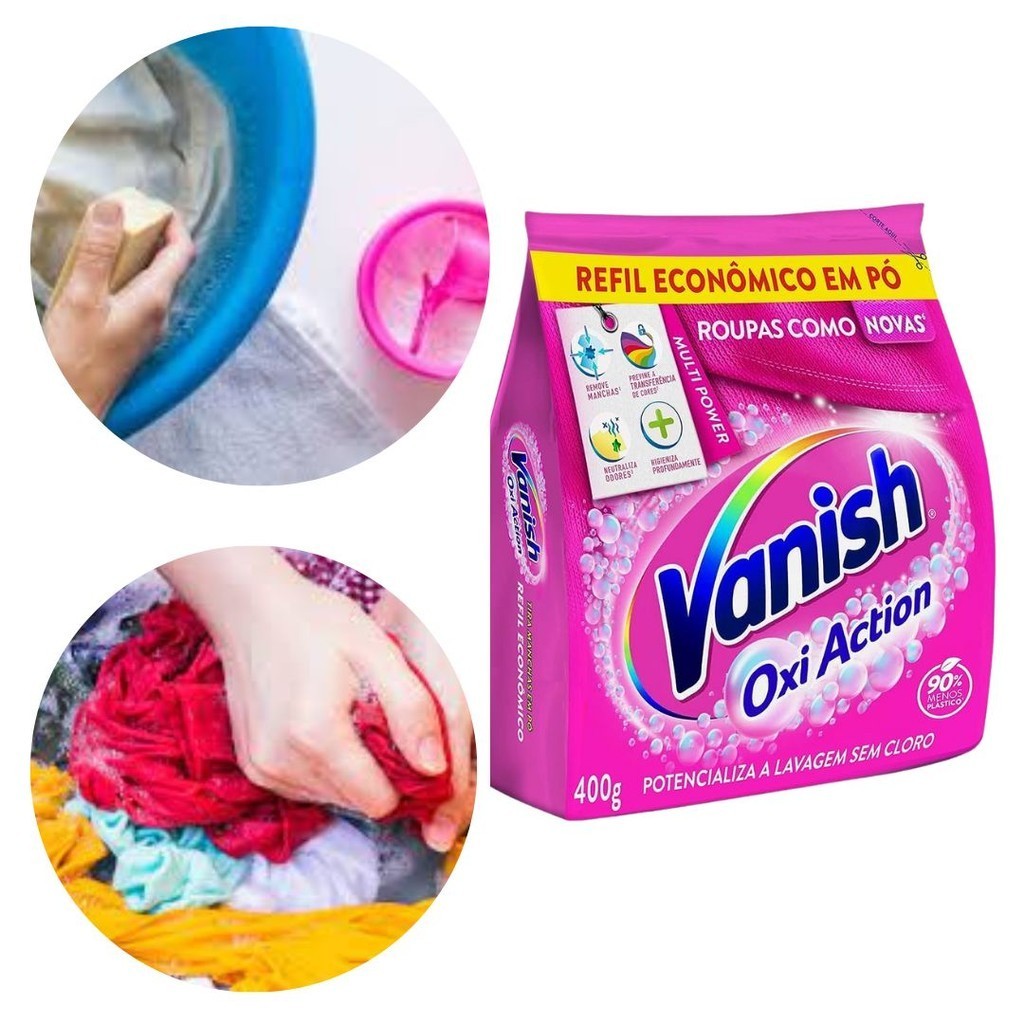 Tira Manchas Em Pó Vanish Oxi Action Roupas Coloridas 400g