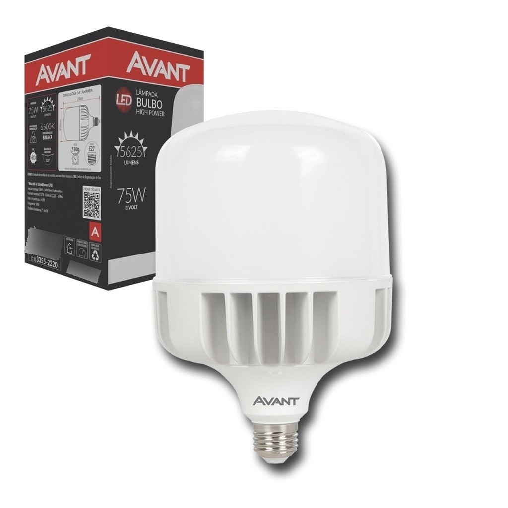 Lâmpada Bulbo Hp Led Soquete E27 Branco Frio 6500K 75w Bv