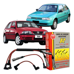 Jogo Cabo Vela Ignição Original Ngk Vw Gol 1.0 8v Mi At 1996 À 2001