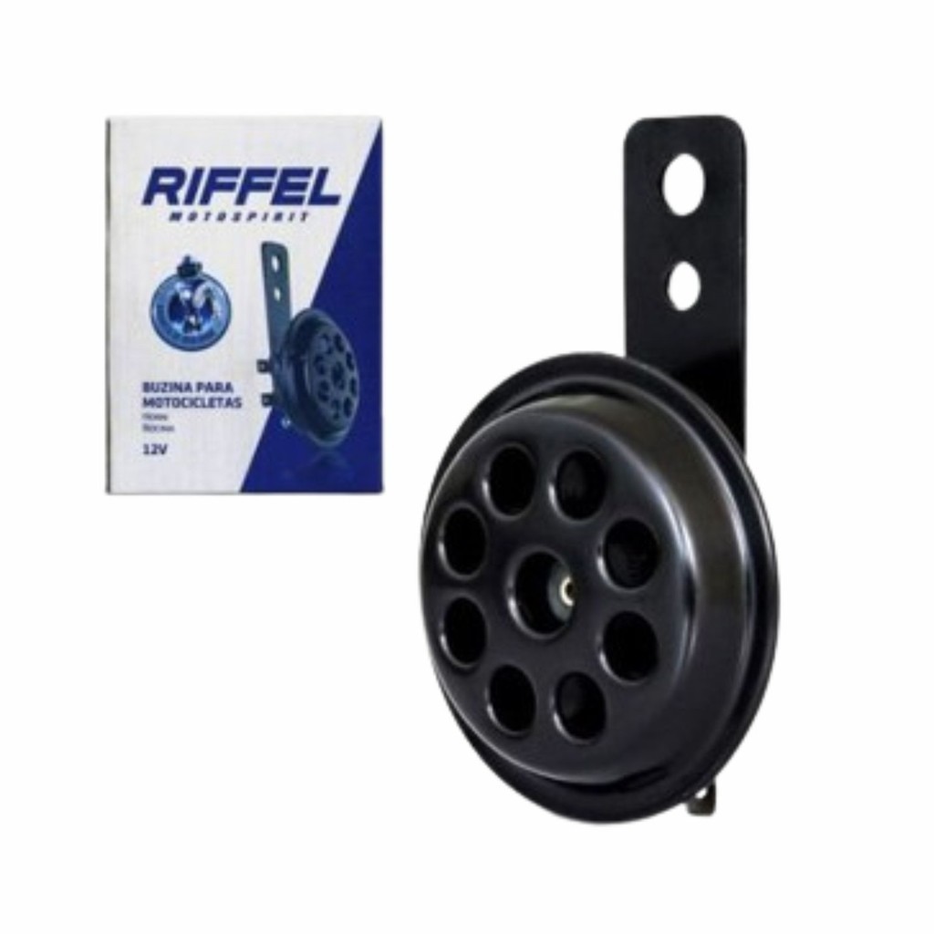 Buzina Moto Universal 12V RIFFEL Inox Todas as Motos Titan Fan Bros CB Twister Factor Honda Yamaha