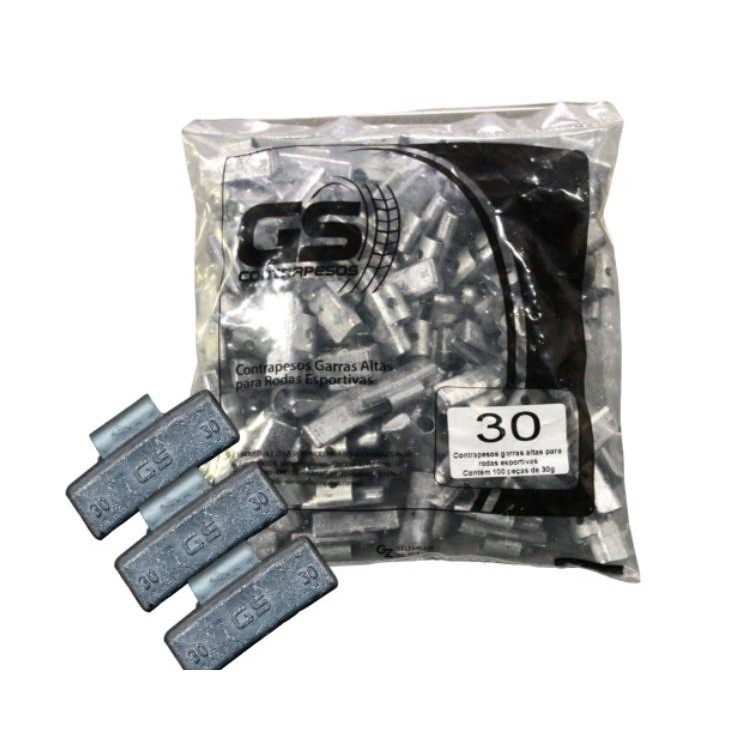 Chumbo para Balanceamento Garra Alta 30 Gramas Pacote Com 100 Pecas em Oferta na Shopee