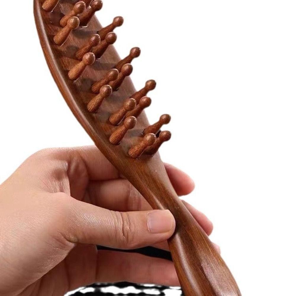 Pente De Massagem Meridiano NKLE17 , De Cabeça Antiestático De Sândalo Cabelo Para Liso — imagem 2 de 2