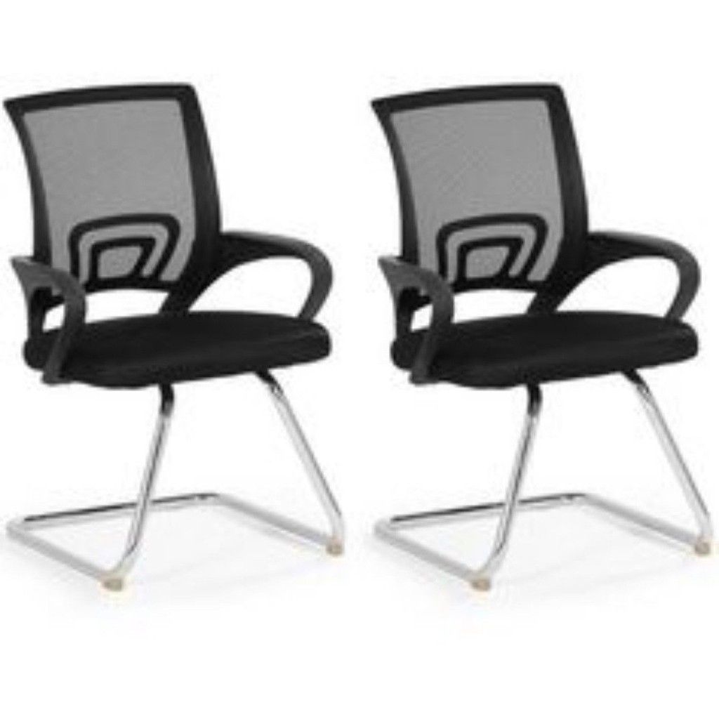 Kit 2 Cadeiras para Escritório Interlocutor Fixa Tela Mesh Cadeira Interlocutor