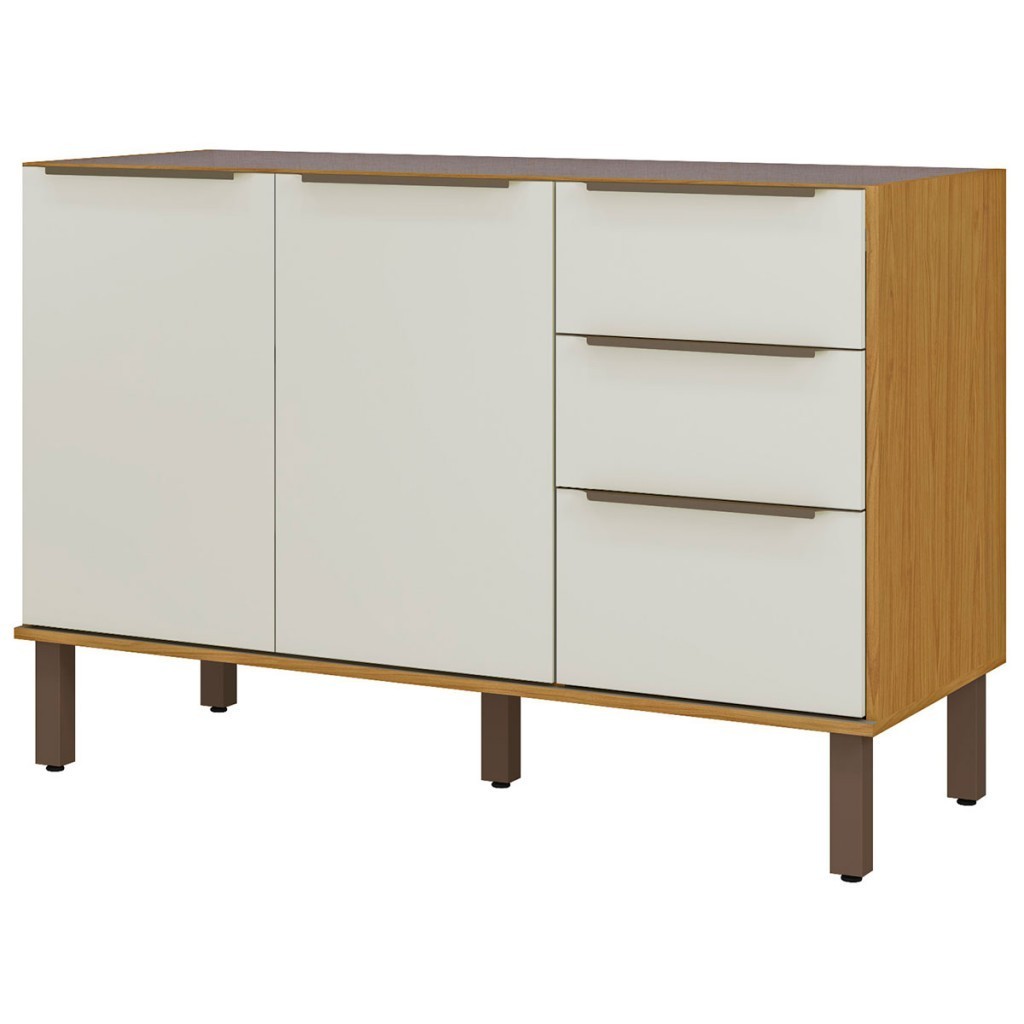 Balcão de Cozinha para Pia Verace 120 Cm 3 Portas 2 Gavetas Marrocos/Off White - Mx Móveis - Home & Living