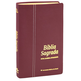 Bíblia Sagrada | NAA | Letra Normal | Couro Legítimo Rubi em Oferta na Shopee