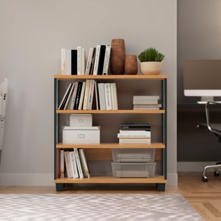 Estante para Livros 4 Prateleiras Industrial Freijó/Preto - Dalla Costa em Oferta na Shopee