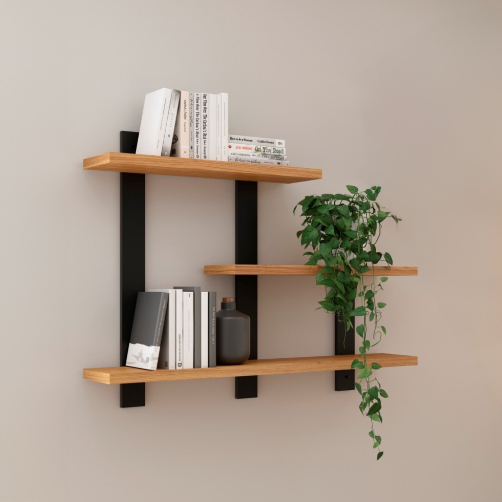 Nicho Retangular 100% Mdf Industrial F35 Freijó/Preto - Dalla Costa em Oferta na Shopee