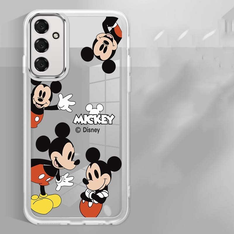 Samsung Galaxy M35 5G M 35 Luxury Cute Cartoon Plating Mickey Camera Protector De Câmera Transparente Capa Completa Macia