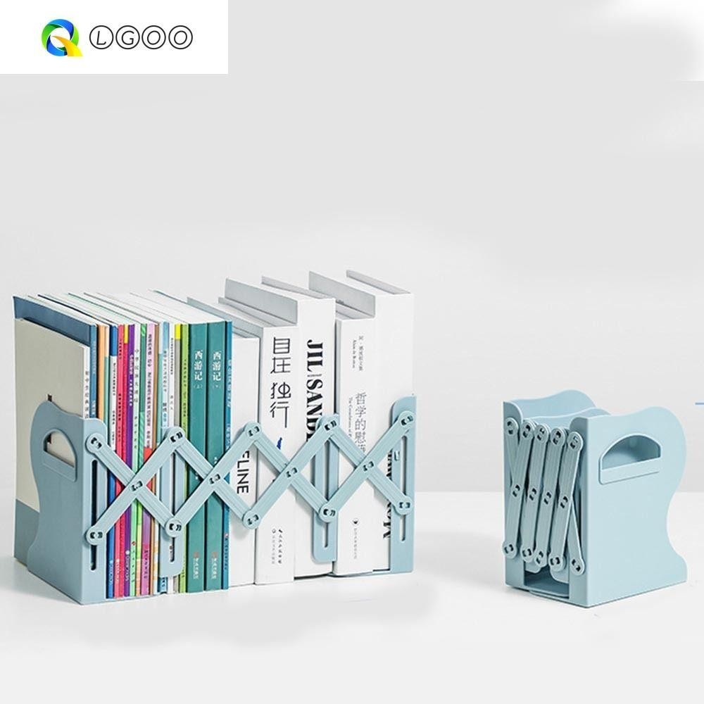 LGOO Bookends Retráteis , Clip De Livro Fixo Com Porta Caneta Estante Ajustável , Dobrável Durável Simples Poupe Espaço Divididor De Livros Acessórios De Escritório