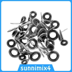 [Sunnimix4] 40pcs Guias De Vara De Pesca Em Aço Inoxidável & Jangada Linha De Reparo Ilhós
