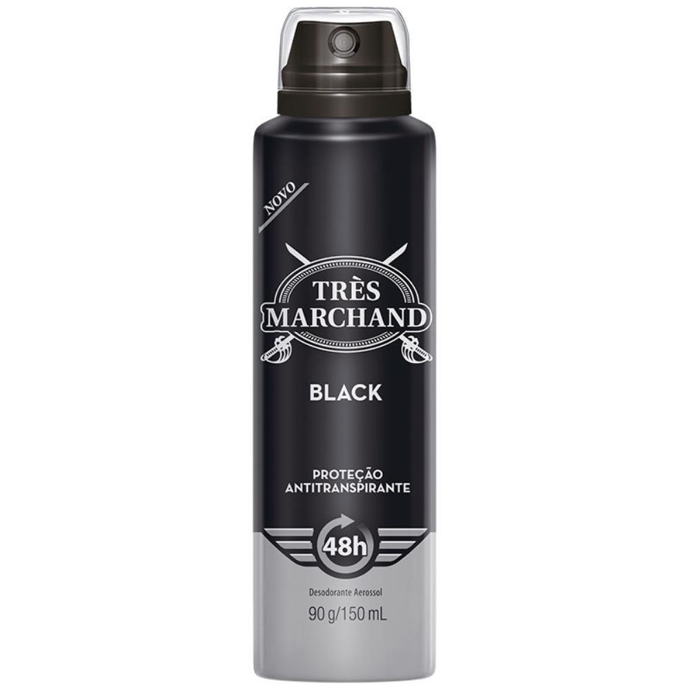 TRÊS MARCHAND DESODORANTE AEROSSOL BLACK COM 150ML