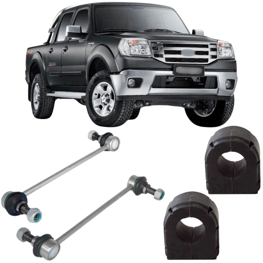 PAR BIELETA + PAR BUCHAS BARRA ESTABILIZADORA SUSPENSAO DIANTEIRA RANGER 2012 2013 2014 2015 A 2020