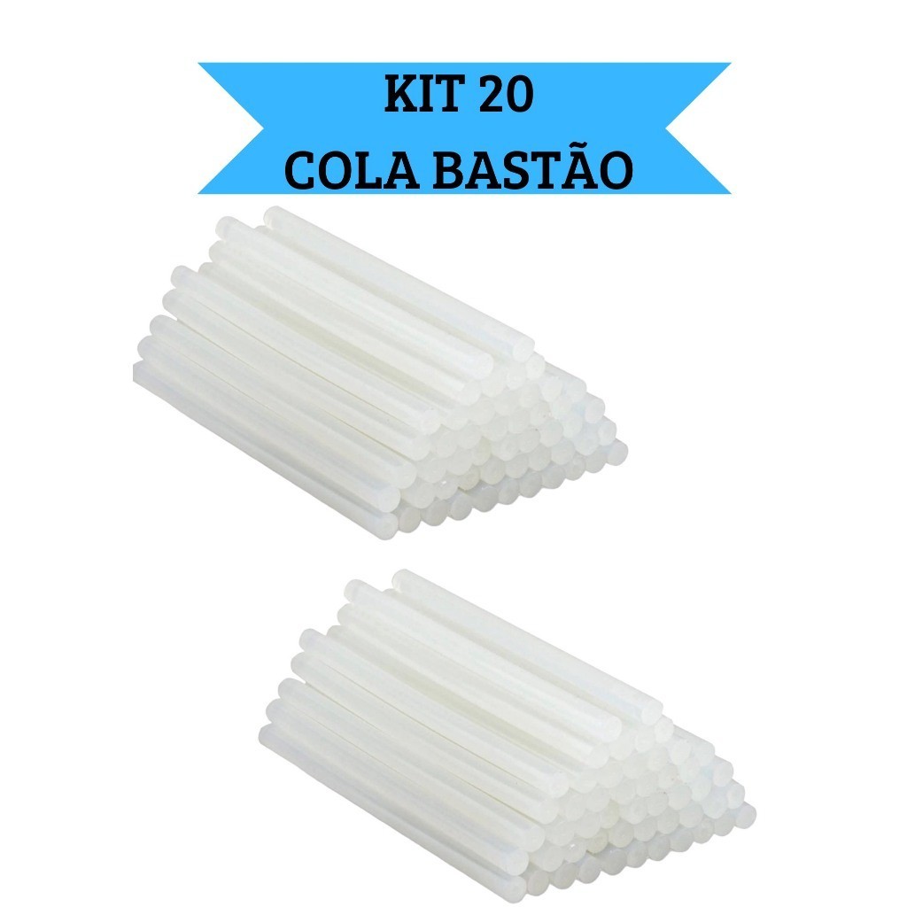KIT 20 BASTÕES DE COLA QUENTE SILICONE FINA