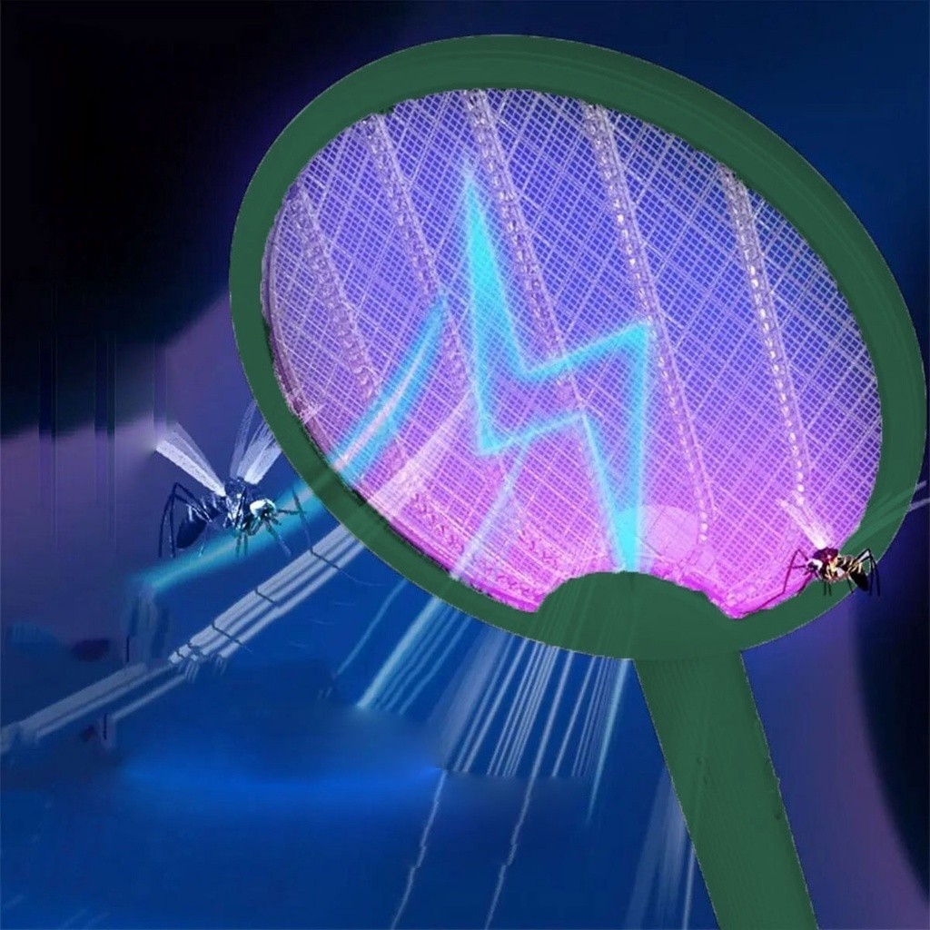 Raquete Eletrica Mata Mosquito 4 Em 1 Lâmpada Repelente Eletrônico Lâmpada UV 3000V Armadilha Mosquito