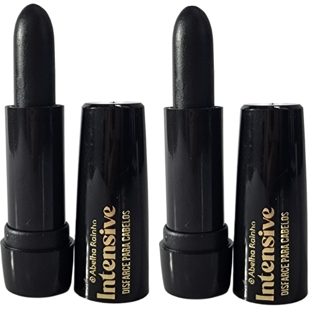 Kit 2 Bastão Disfarce Para Cabelos Brancos Cor Preto Intensive Abelha Rainha