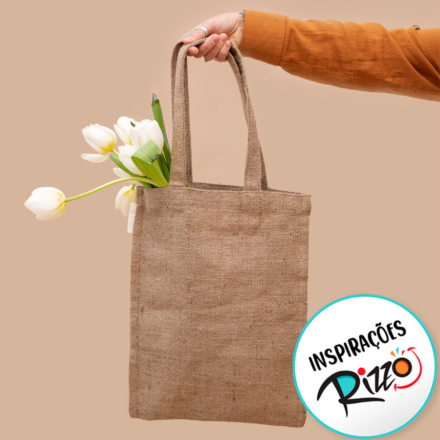 Sacola de Juta - 40x33cm - 1 unidade - Rizzo em Oferta na Shopee