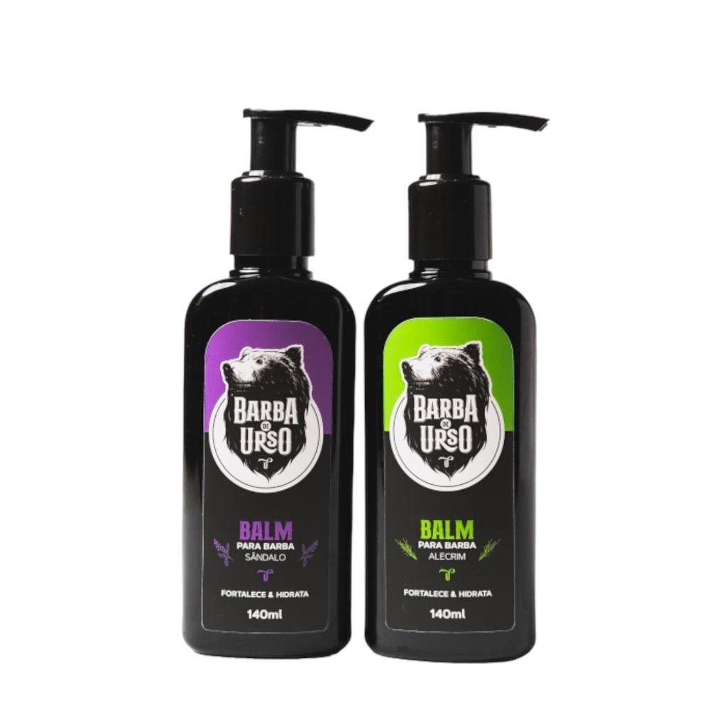 KIT 2 Balm Bálsamo para Barba Hidratante 140ml de ALECRIM E SÂNDALO Barba de Urso
