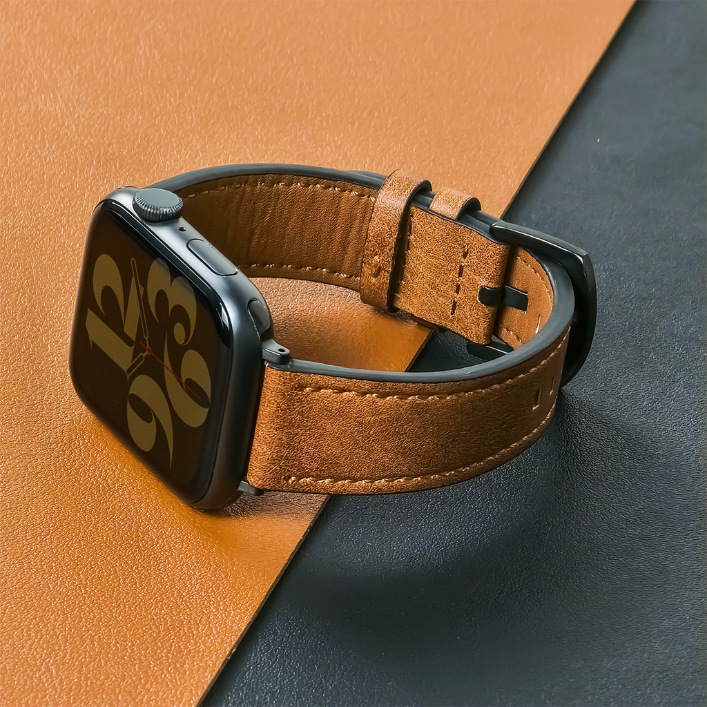 Pulseira De Substituição De Couro Compatível Com Apple Watch Ultra 3 2 49mm 46mm