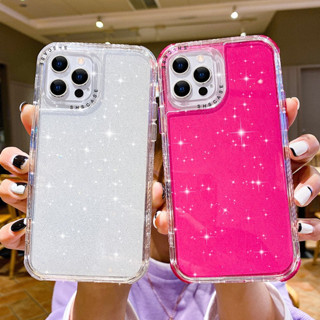 Para iPhone 16 15 14 13 12 11 Pro XS X XR Max Plus Capas Macias Transparentes Moda Brilhante Glitter Dream 3 Em 1 Capa T em Oferta na Shopee