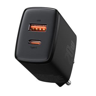Baseus Carregador De Parede USB-A mais USBC 20w Quick Charge 3.0 PD Carregamento Rápido iPhone em Oferta na Shopee