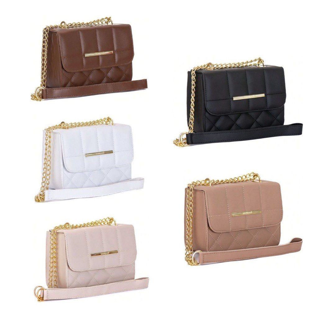 Kit 5 Bolsas Feminina Transversal  Alça Corrente De Ombro Lateral Pequena Atacado