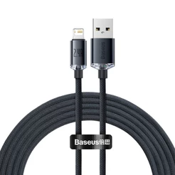 Cabo Usb P/ Lightning Baseus Crystal Shine 2.4a 2m iPhone X 11 12 13 14 Pro Max Resistente
