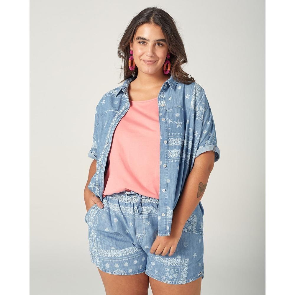 Camisa Oversized Jeans Malwee Plus