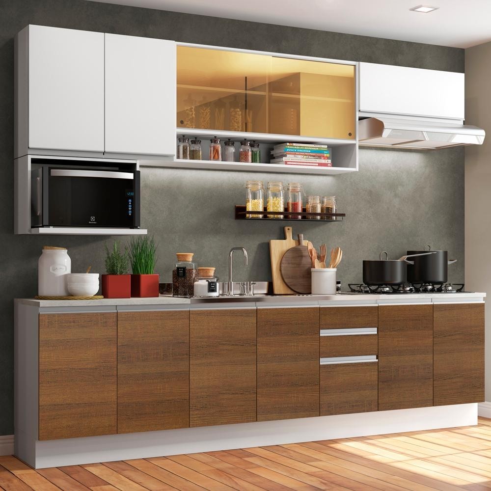 Cozinha Completa Madesa Genova com Armário e Balcão (Sem Tampo e Pia) em Oferta na Shopee