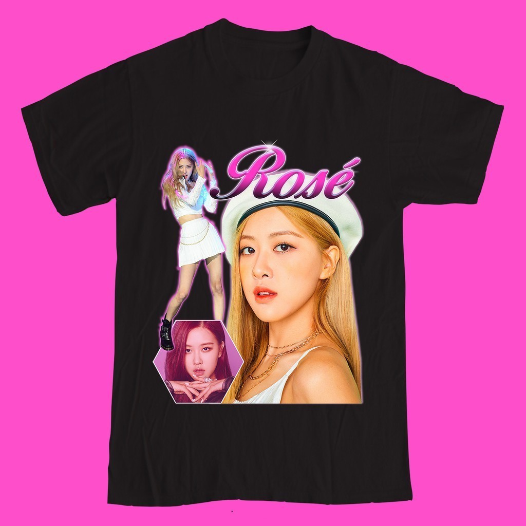 Camisa Camiseta Básica T-shirt Unissex Algodão Grupo Kpop Blackpink Rose Rosé