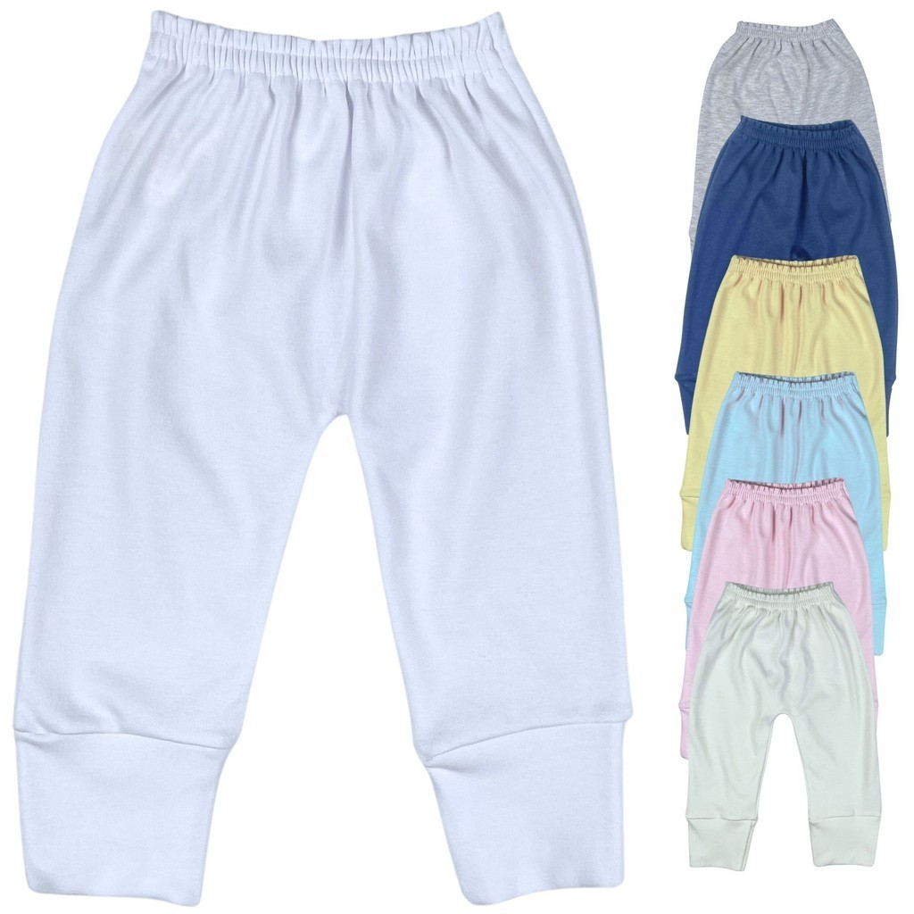 Mijão Calça Bebê Infantil Menino Menina Suedine 100% Algodão Com Pé Reversível Culote Macio Confortável
