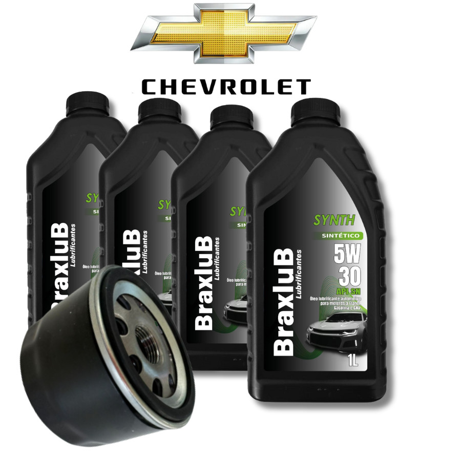 KIT TROCA DE OLEO 5W30 SINTÉTICO + FILTRO CARRO MOTORE GM