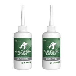 02 Limpeza de Dente Cães Gatos Anti Tártaro Lavizoo Pet 100g