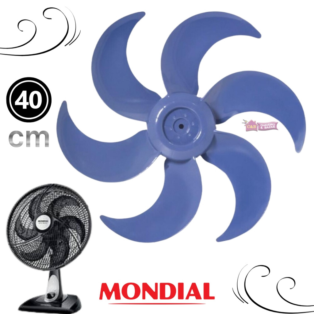 Hélice Ventilador Mondial V45 40cm 6 Pás