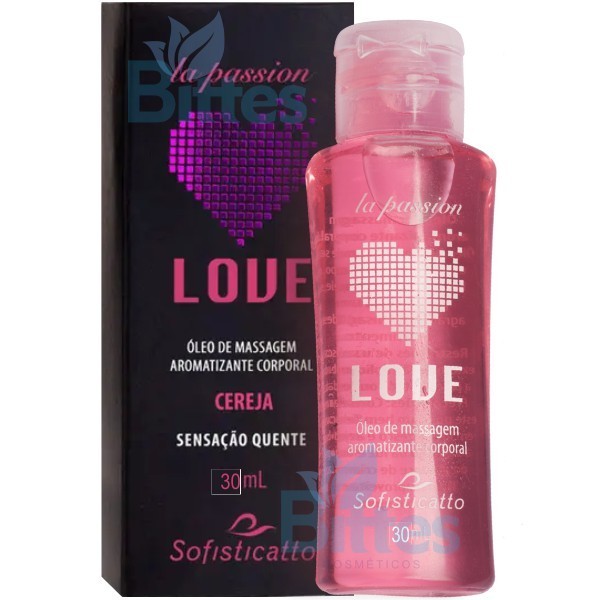 ÓLEO PARA MASSAGEM CEREJA SOFISTICATTO COSMÉTICOS LOVE SEXSHOP 30 ML