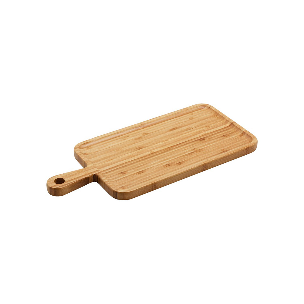 TÁBUA DE CORTE ELEGANTE DE BAMBU COM CABO 34,4CM - OIKOS
