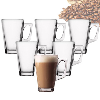 Canecas Taça Capuccino Xicará de Vidro Alta Chá Café Chocolate Dolce Gusto 225ml