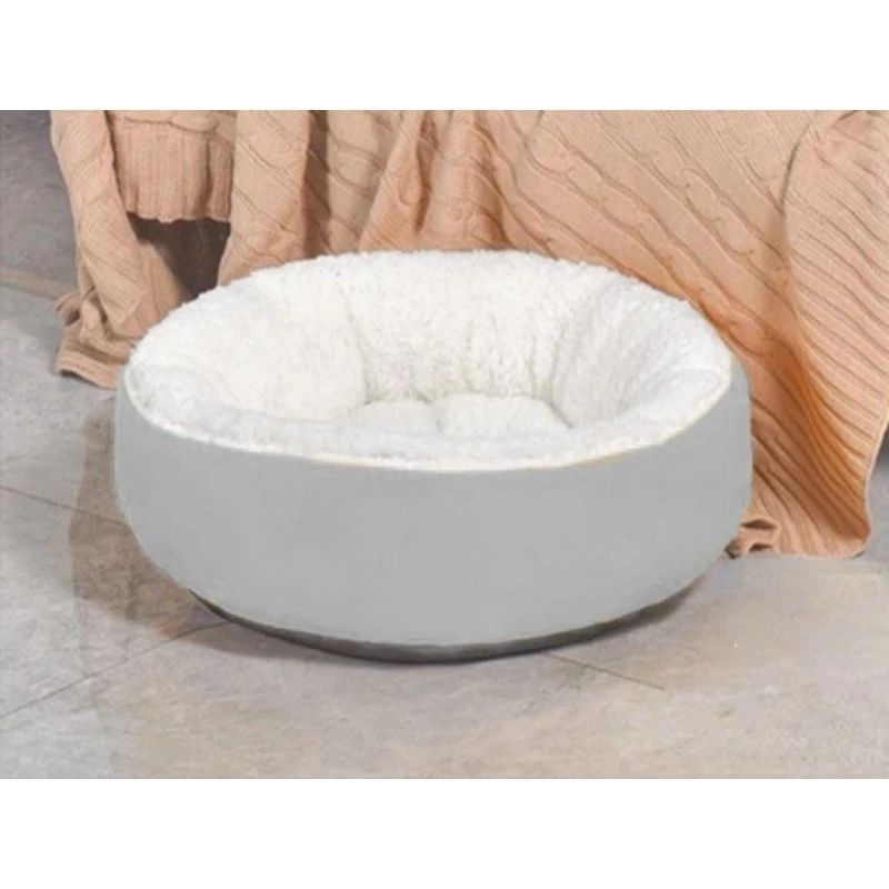 Cama Pet Redonda de Sherpa, Confortável para cães e gatos fofinha e quentinha para o inverno