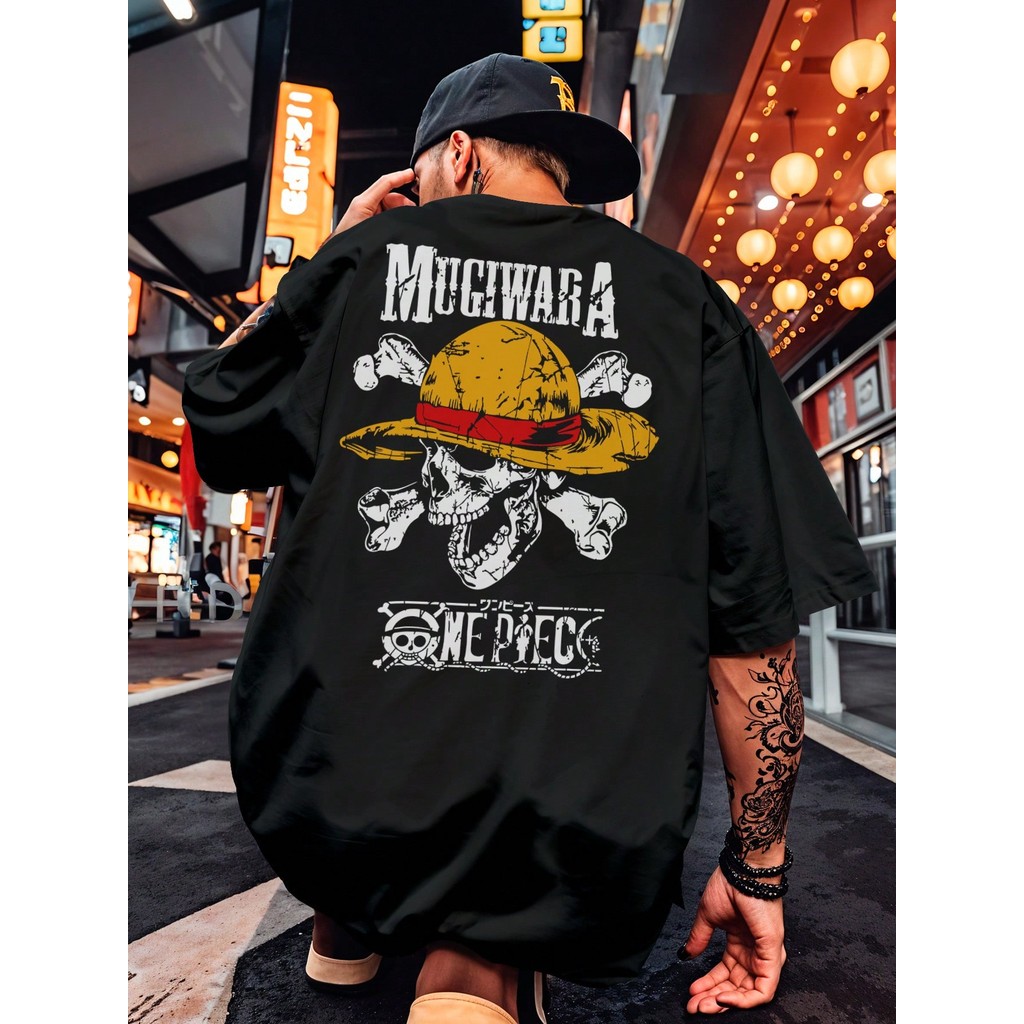 Camiseta Camisa Oversized Streetwear Anime Piece Caveira Anime