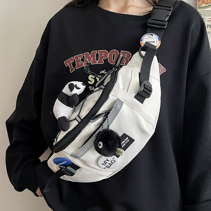 Bolsa Transversal Casual da Moda para Homens, Bolsa de Cintura Esportiva de Ciclismo Estilo Japonês para Mulheres