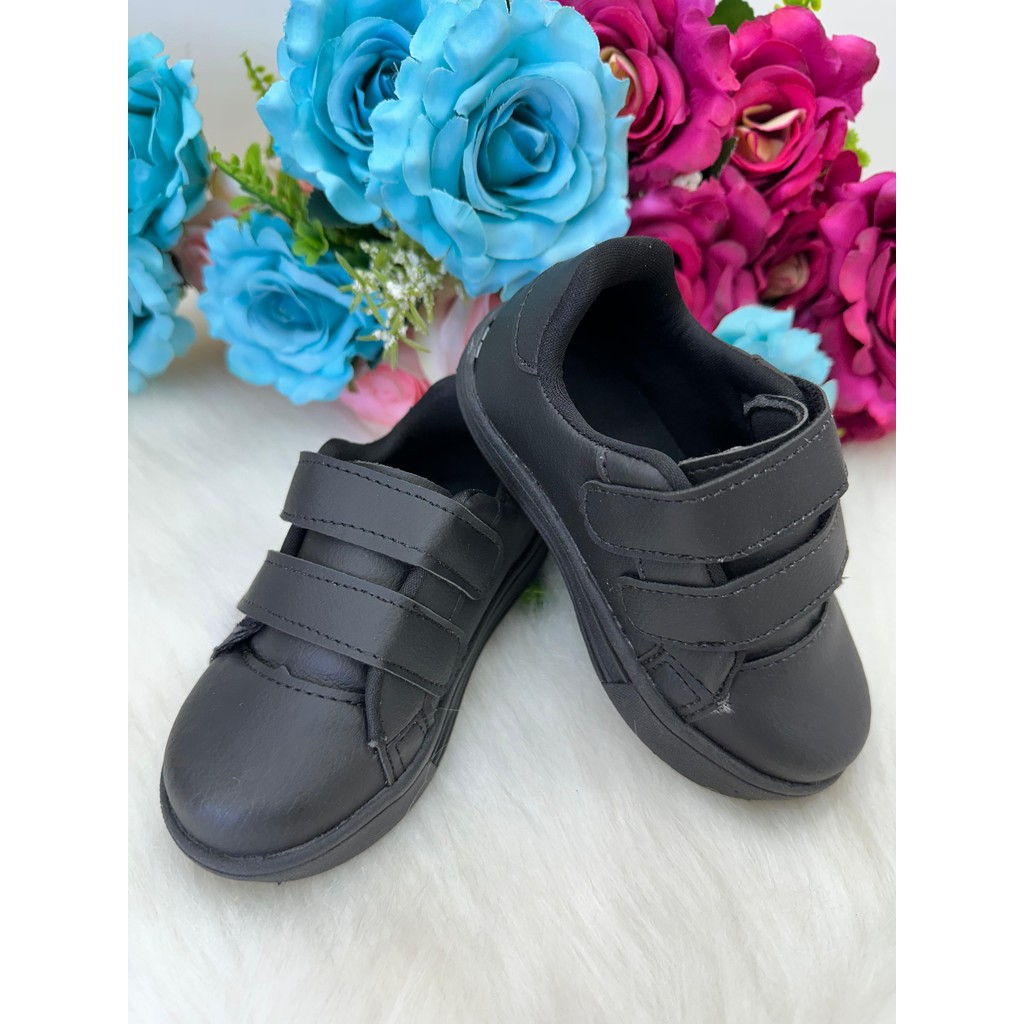Tenis D Milan Vivi Preto Velcro Infantil Juvenil Confortável Escolar Casual Social Moda Estilo Resistente Menina