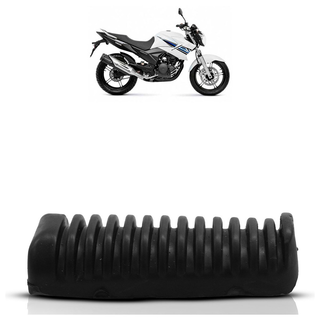 Borracha Pedaleira YS 250 Fazer 2005 2006 2007 2008 2009 2010 2011 2012 2013 2014 2015 2016 2017 Preto - Motorcycles
